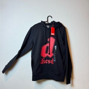 Diesel Black Hoodie Sweater for Men